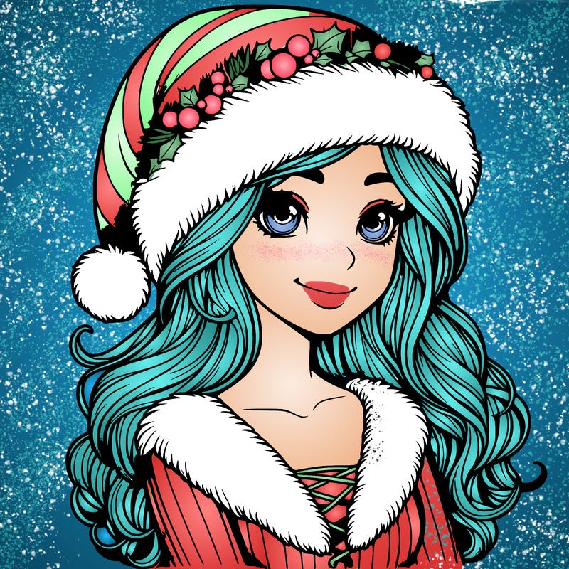 realistic christmas  girl