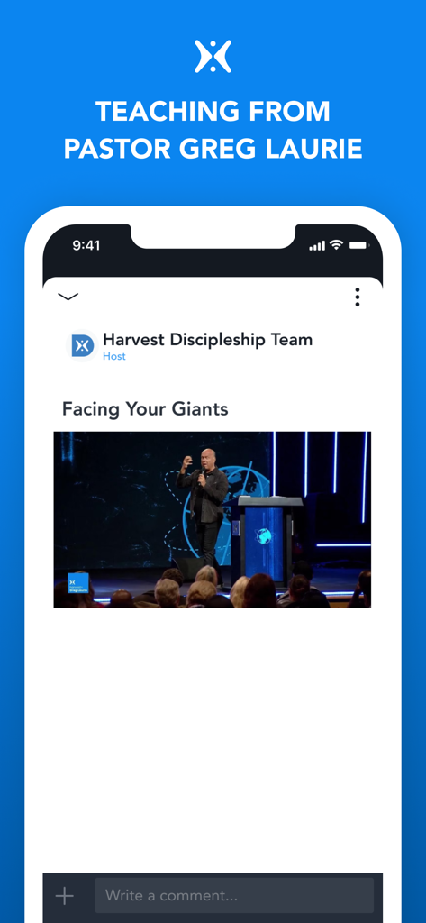 Harvest Discipleship - Harvest Discipleship app interface displaying a video teaching by Pastor Greg Laurie