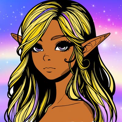 elf girl realistic dark fantasy