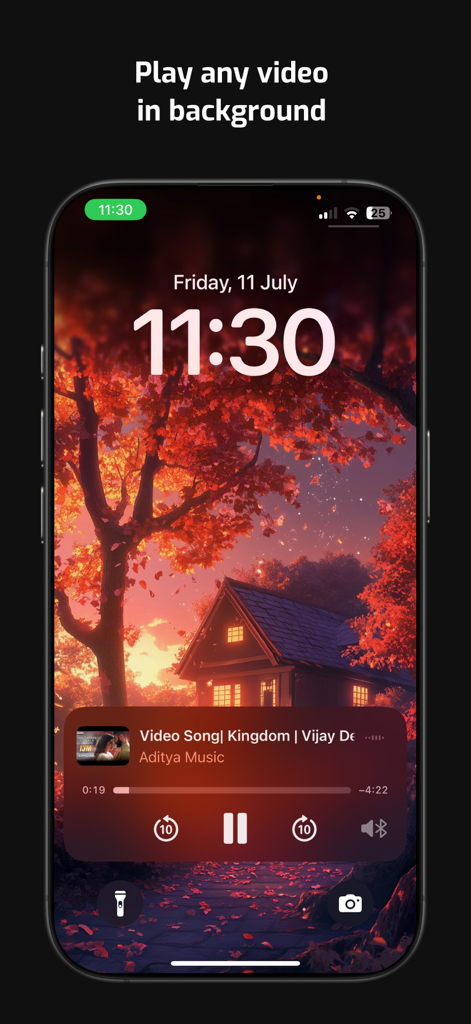 VdoTube - No ads in video - VdoTube background video player on iPhone lock screen
