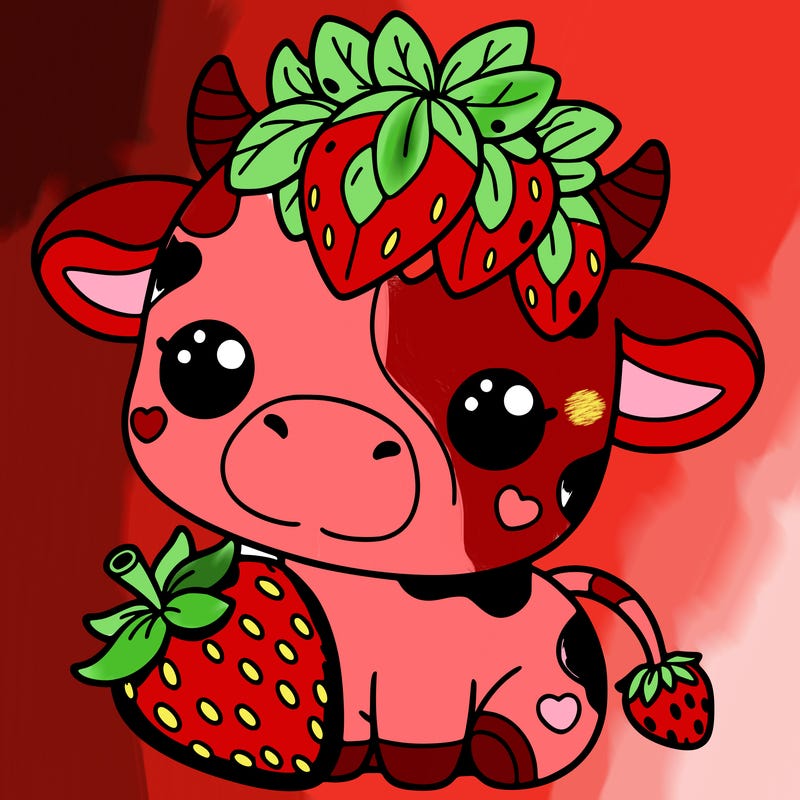 cute strawberry cow