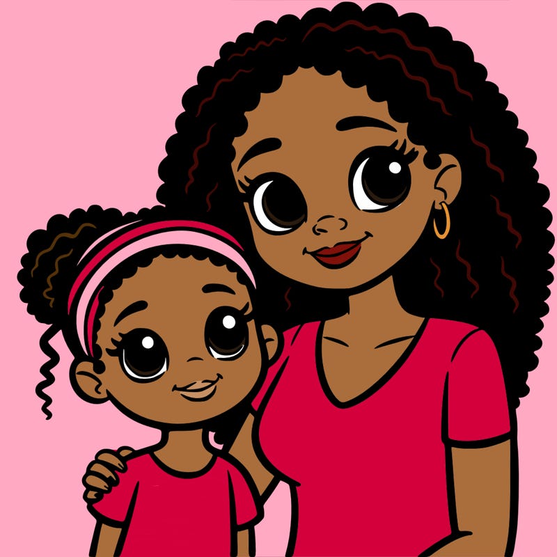 a black mother and daughter