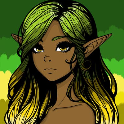 elf girl realistic dark fantasy