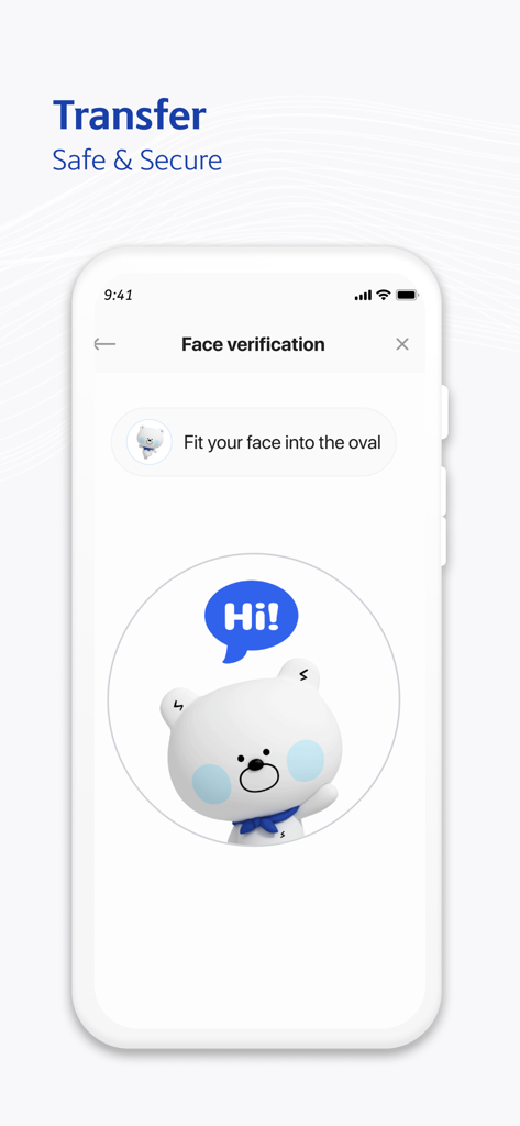 Shinhan SOL Vietnam - Face verification screen for safe and secure transfers in the Shinhan SOL Vietnam mobile banking app