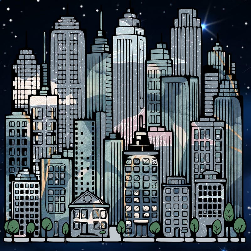 a city with skyscrapers