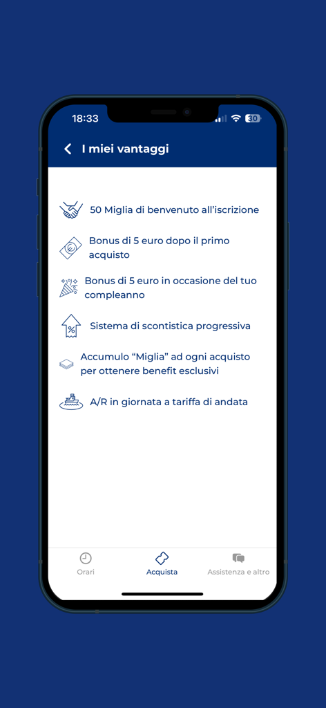 Interfaccia dell'app Caronte & Tourist per la selezione del tipo di passeggero e della quantità di biglietti per il viaggio in traghetto.