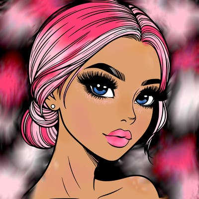 realistic girl with lashes