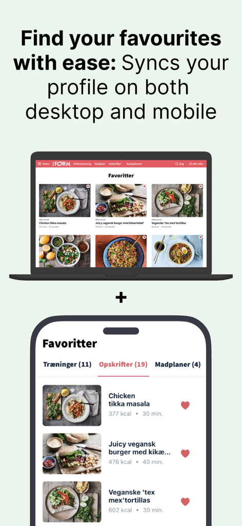 Aplicativo IFORM mostrando favoritos sincronizados entre dispositivos desktop e móveis