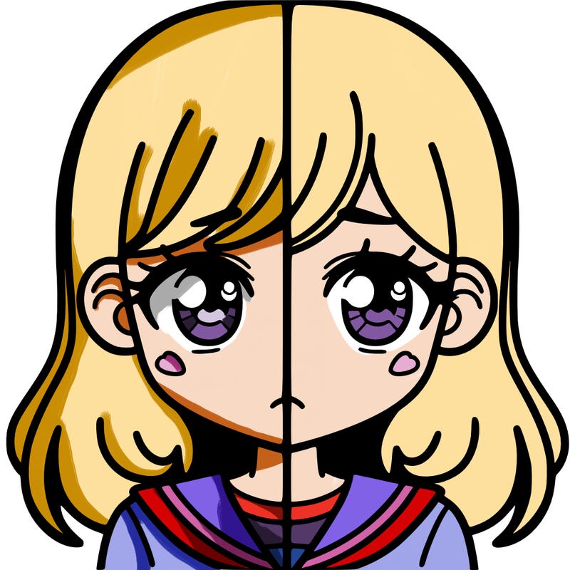 a split of a girl