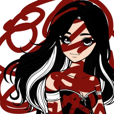 realistic girl with long hair