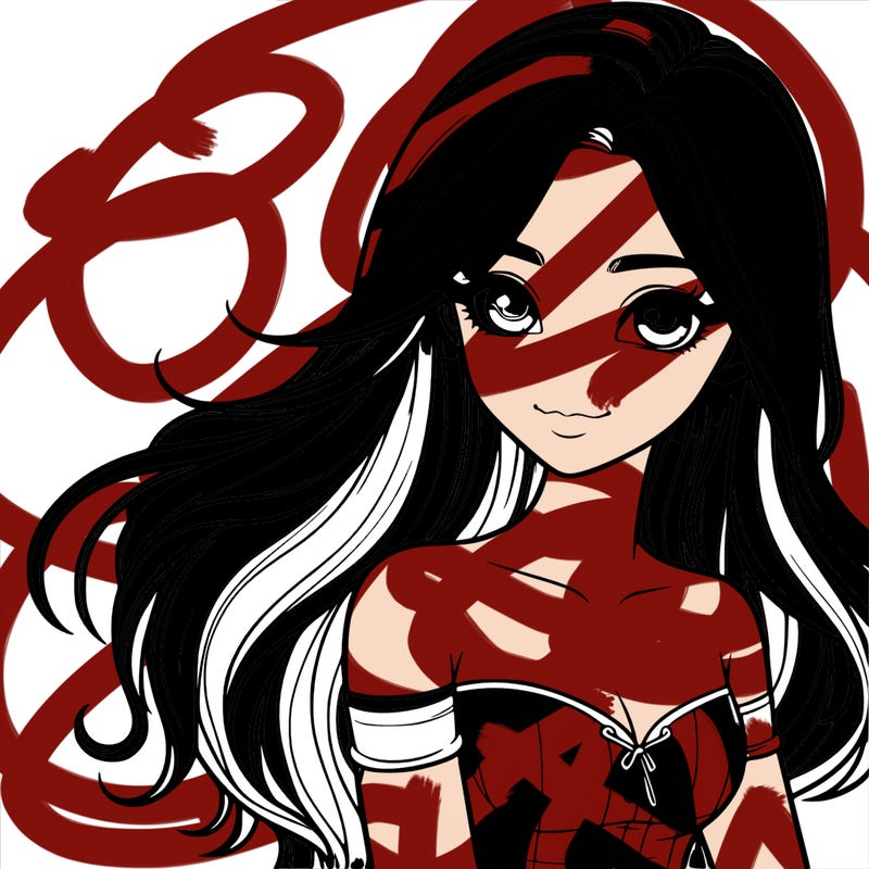 realistic girl with long hair