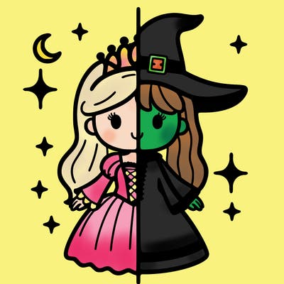 split princess and witch