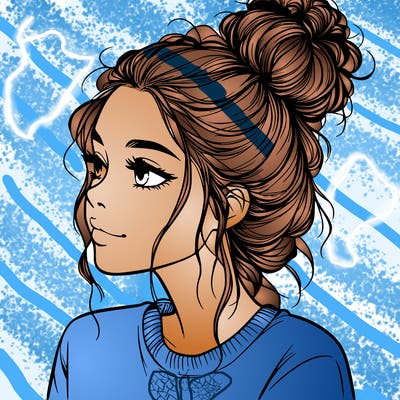 a realistic girl with a messy bun