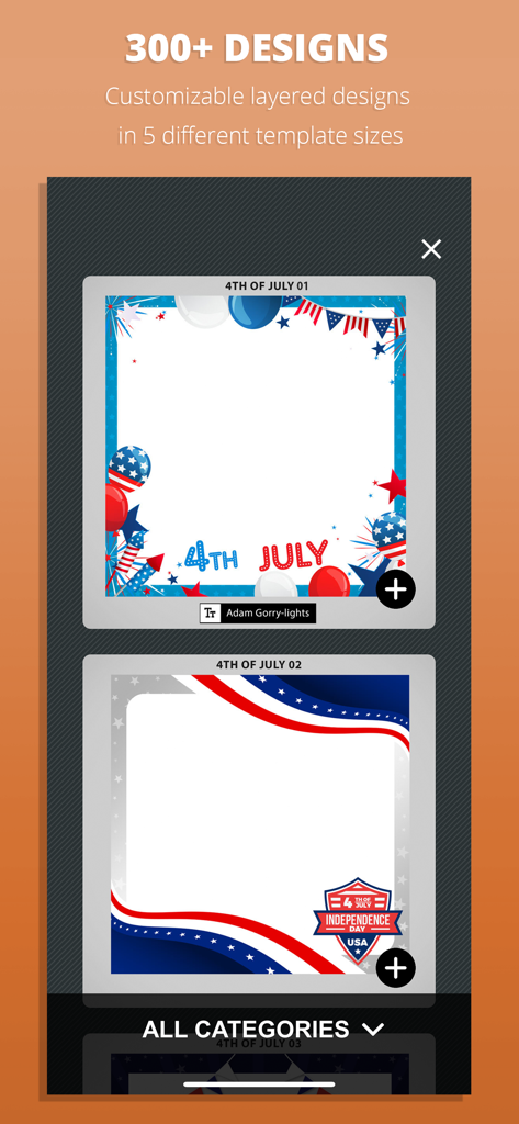 Interfaz que muestra superposiciones de vídeo personalizables y diseños de eventos