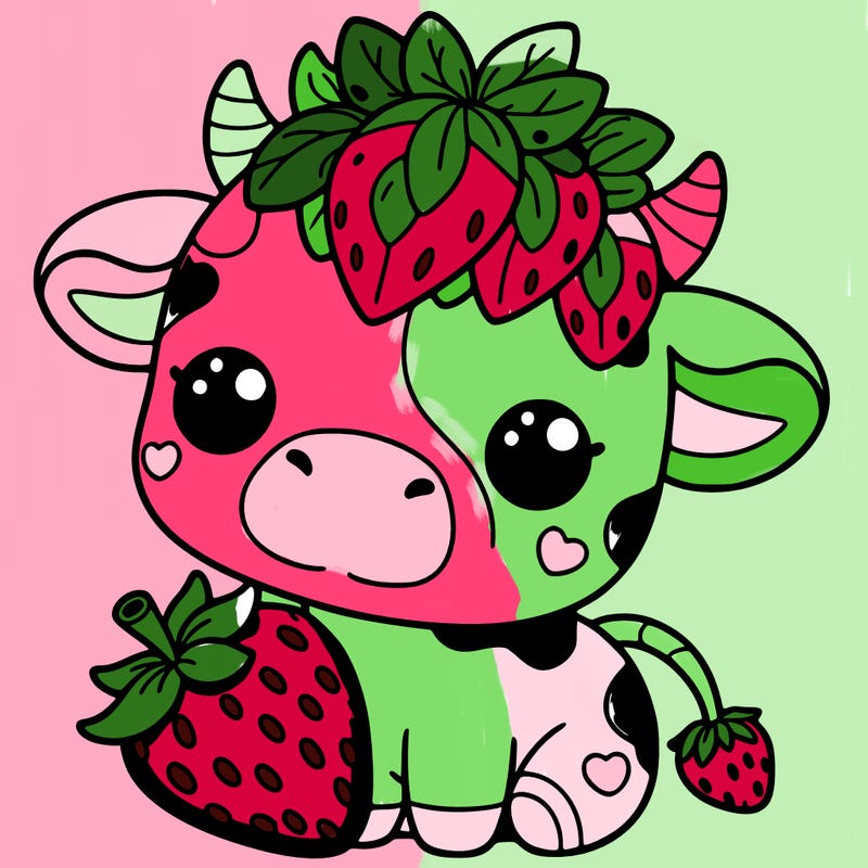 cute strawberry cow