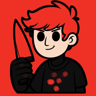 a guy holding a knife