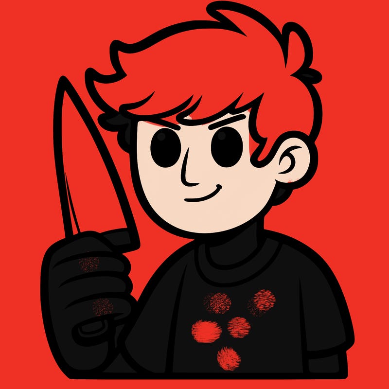 a guy holding a knife