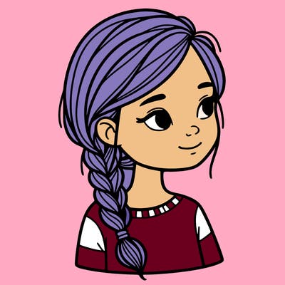a girl with one braid in her hair