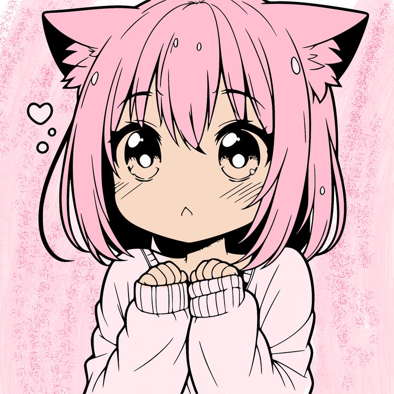 shy anime catgirl