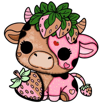 cute strawberry cow