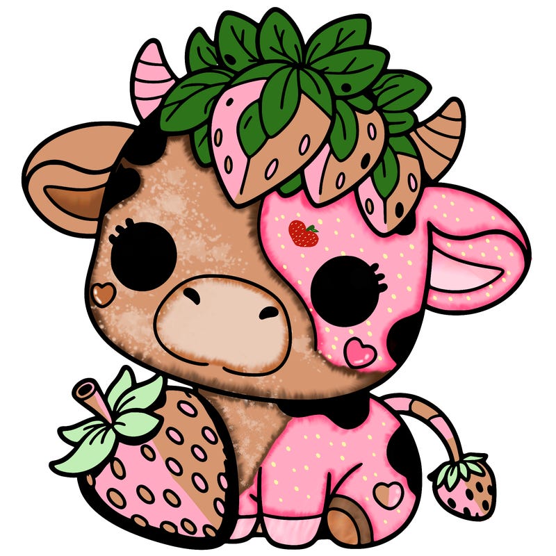 cute strawberry cow