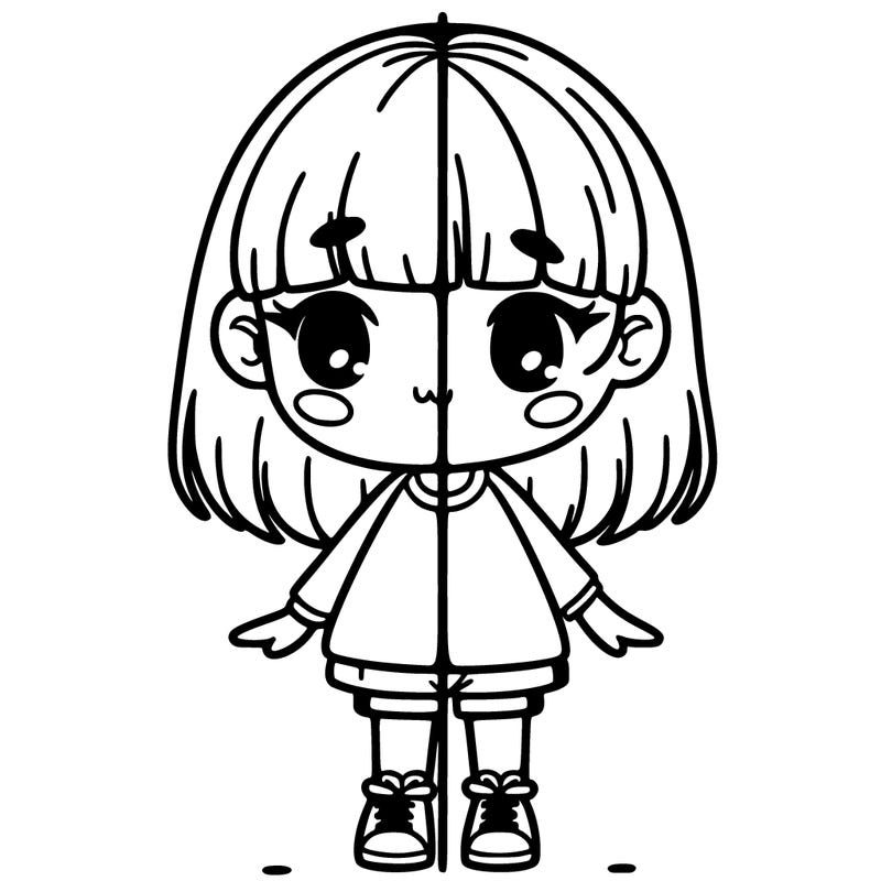 girl with line in the middle