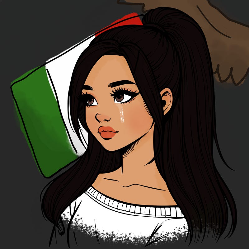 realistic girl with a high ponytail