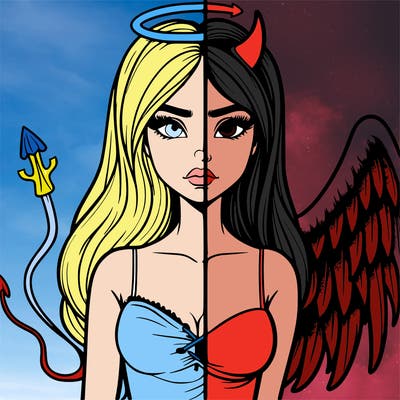 devil vs angel realistic girl