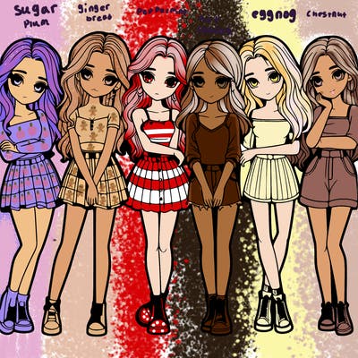 a group of girls realistic