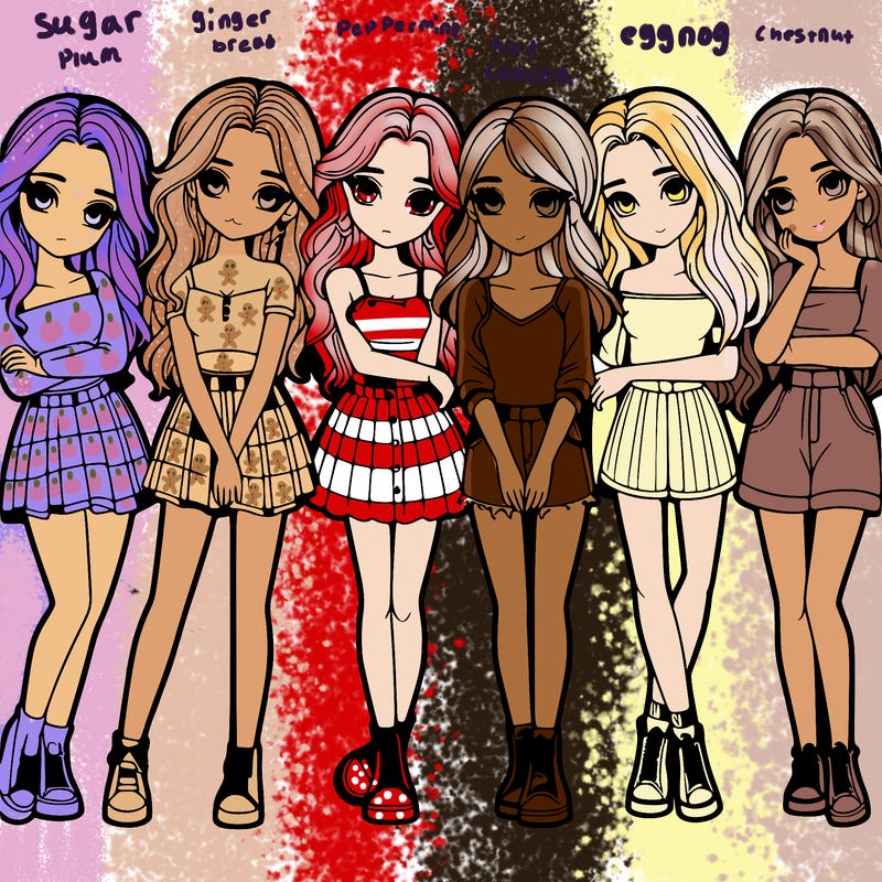 a group of girls realistic