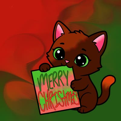 a small cat with a blank sheet of paper in its hand. the cat is sooooooo cute!