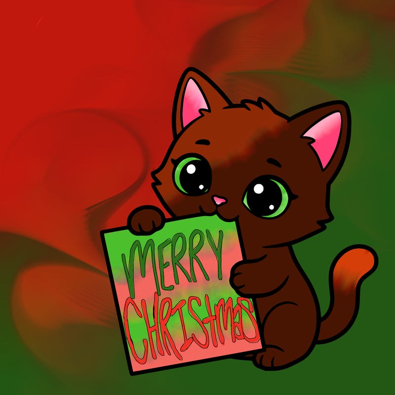 a small cat with a blank sheet of paper in its hand. the cat is sooooooo cute!