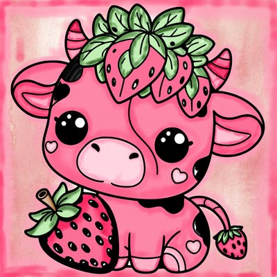cute strawberry cow