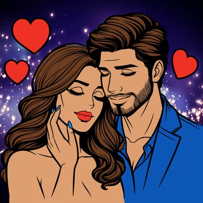 man and woman in love realistic