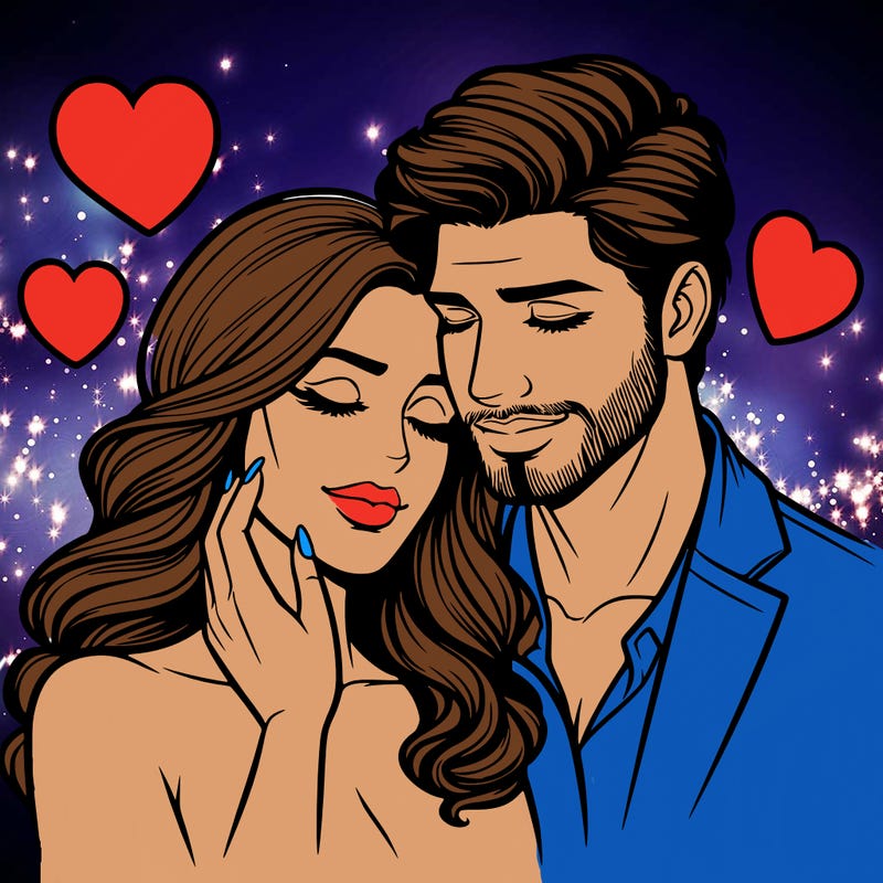 man and woman in love realistic