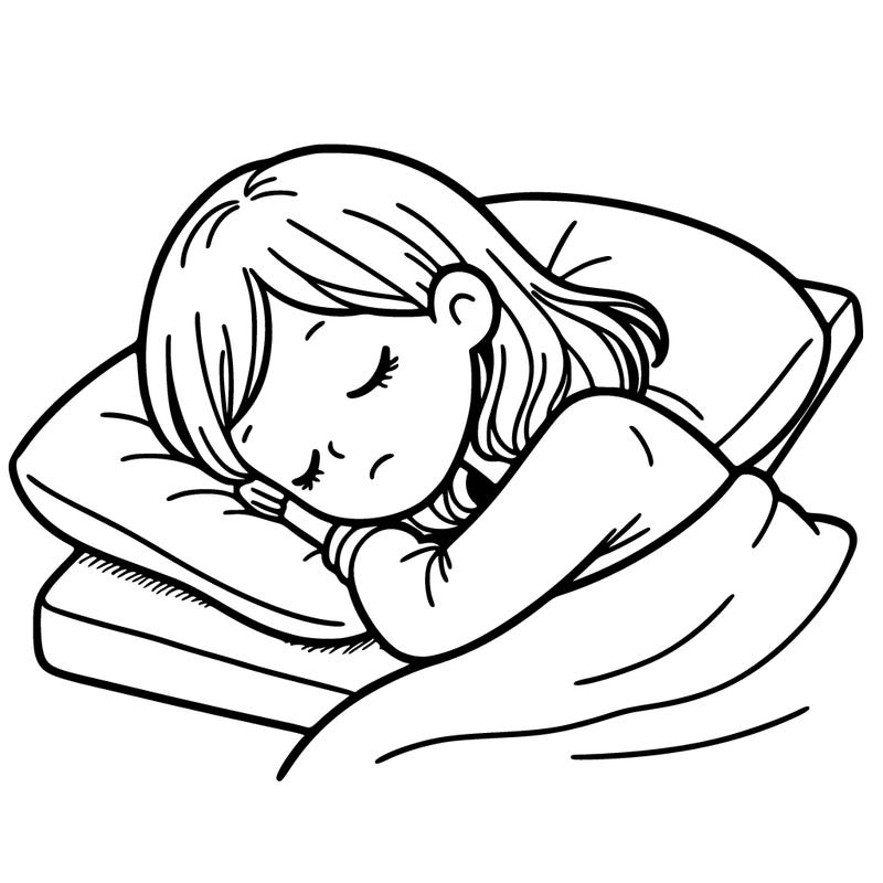 a girl going sleep