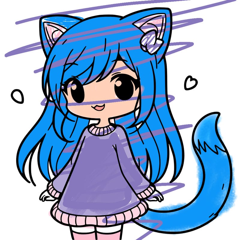 girl with cat ears and tail