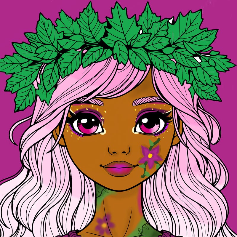 realistic girl with fall leaf crown