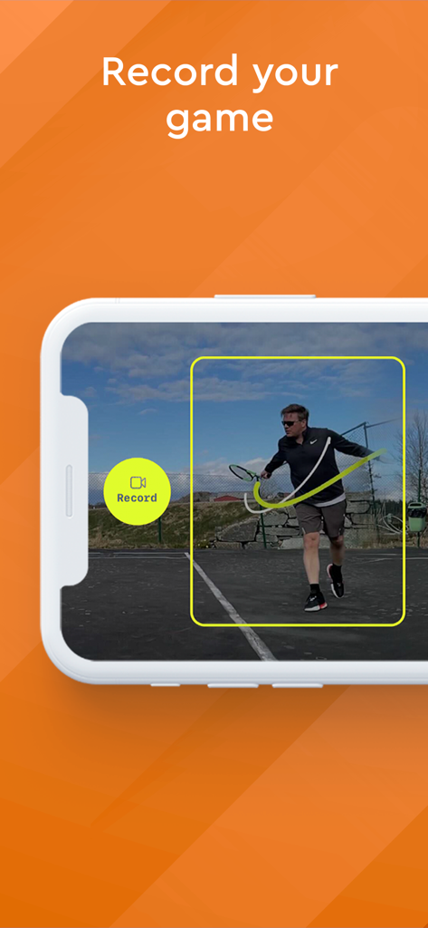 sevensix – Tennis AI Coach - A smartphone recording a tennis player with sevensix AI motion tracking and swing analysis