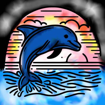 dolphin in a sunset