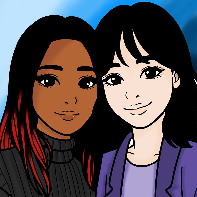 asian woman being in a couple with a latina woman realistic