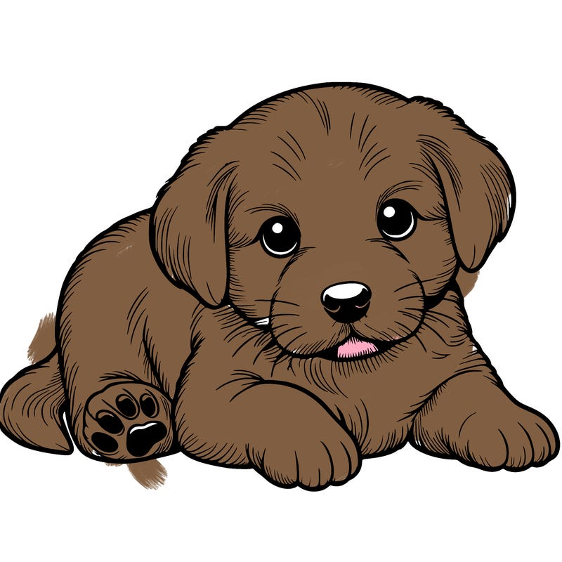 a cute realistic puppy