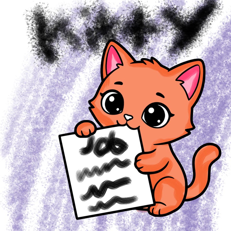 a small cat with a blank sheet of paper in its hand. the cat is sooooooo cute!