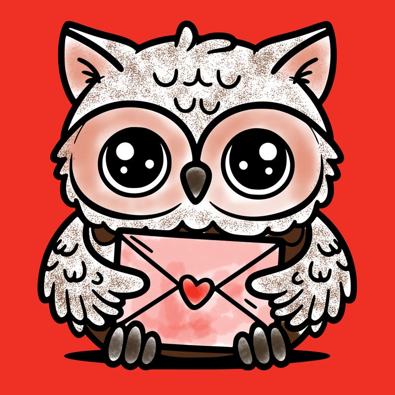 owl holding an envelope