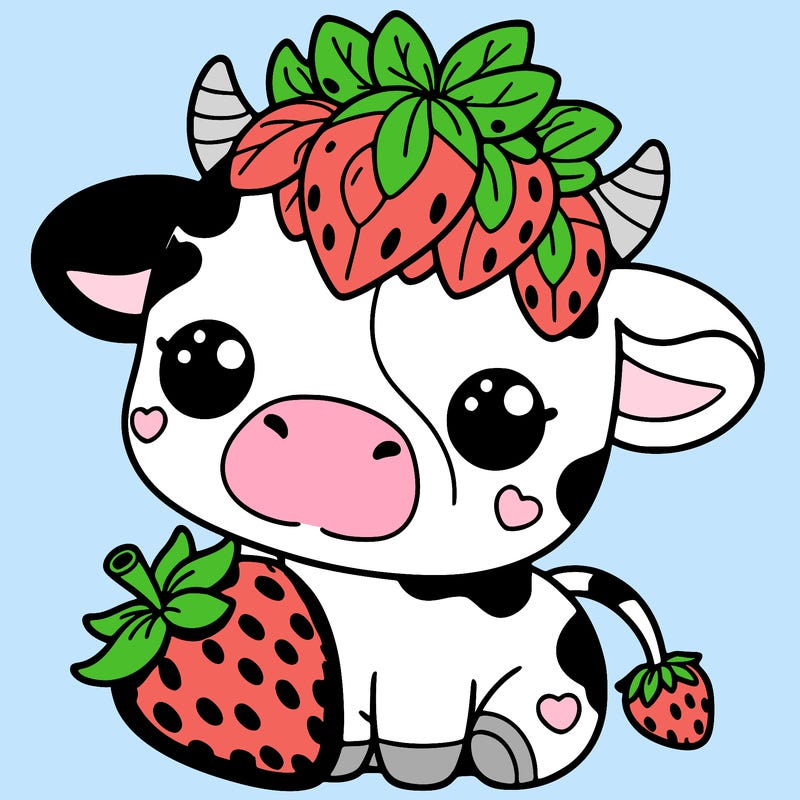 cute strawberry cow