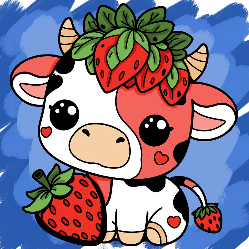 cute strawberry cow
