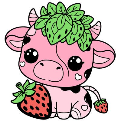 cute strawberry cow