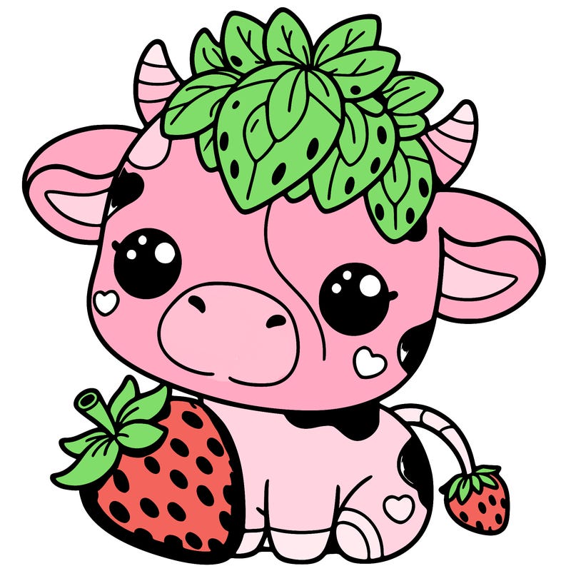 cute strawberry cow