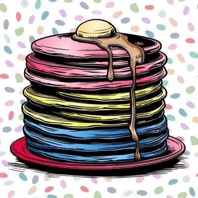 realistic stack of pancakes