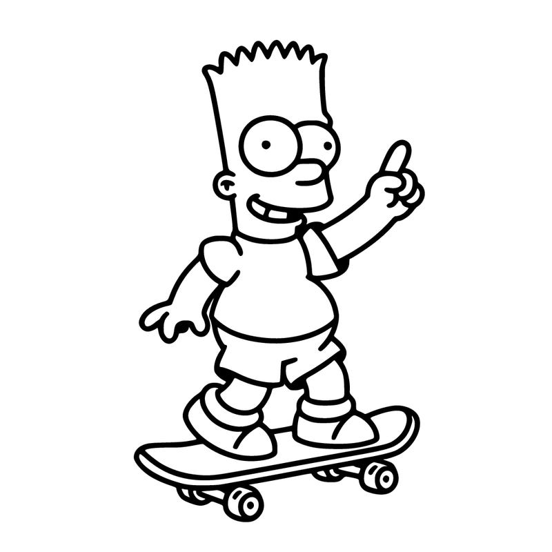 simpson character on a skateboard
